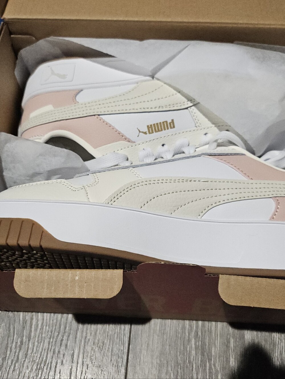 Puma Women's White, Cream & Blush Platform Sneakers